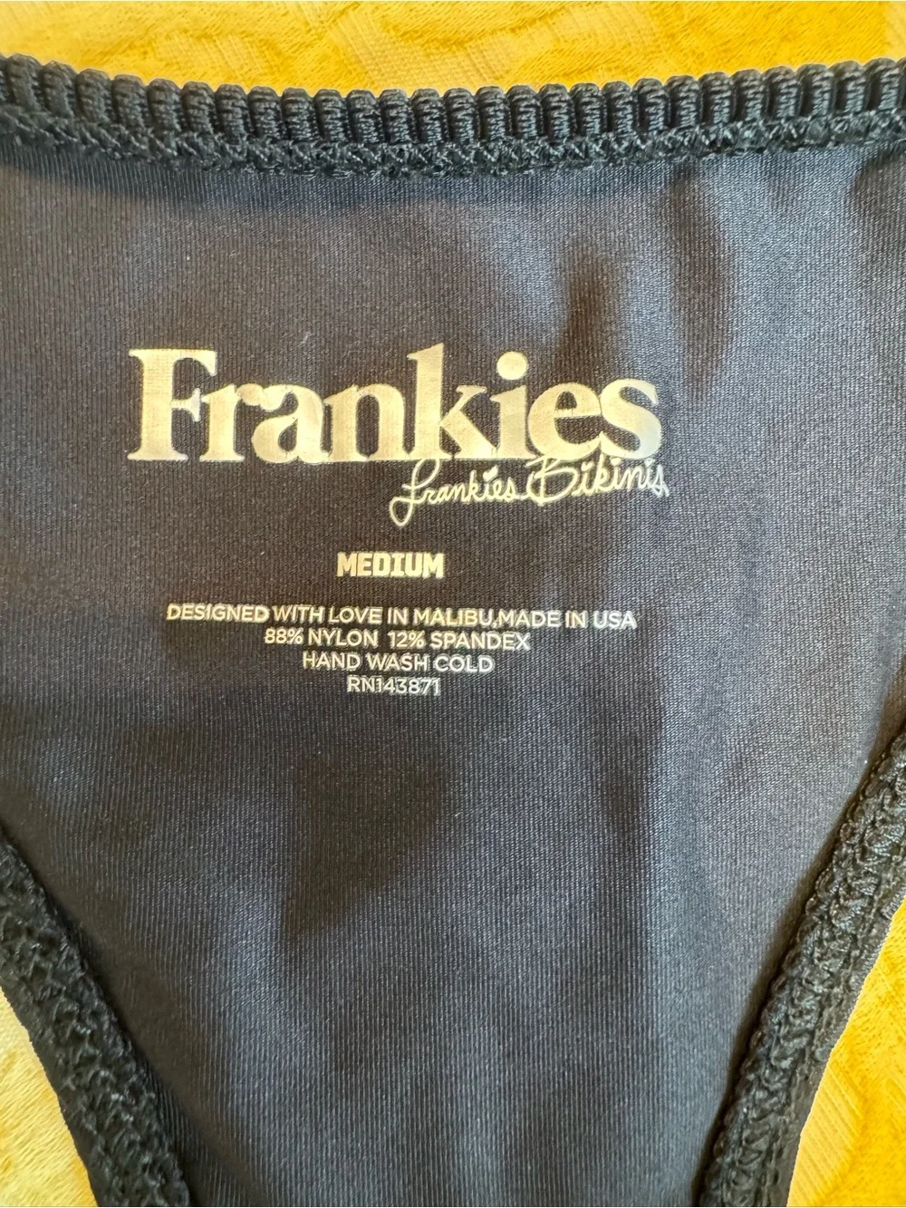 Frankie's Bikinis Black Ribbed Boots Bikini Bottom